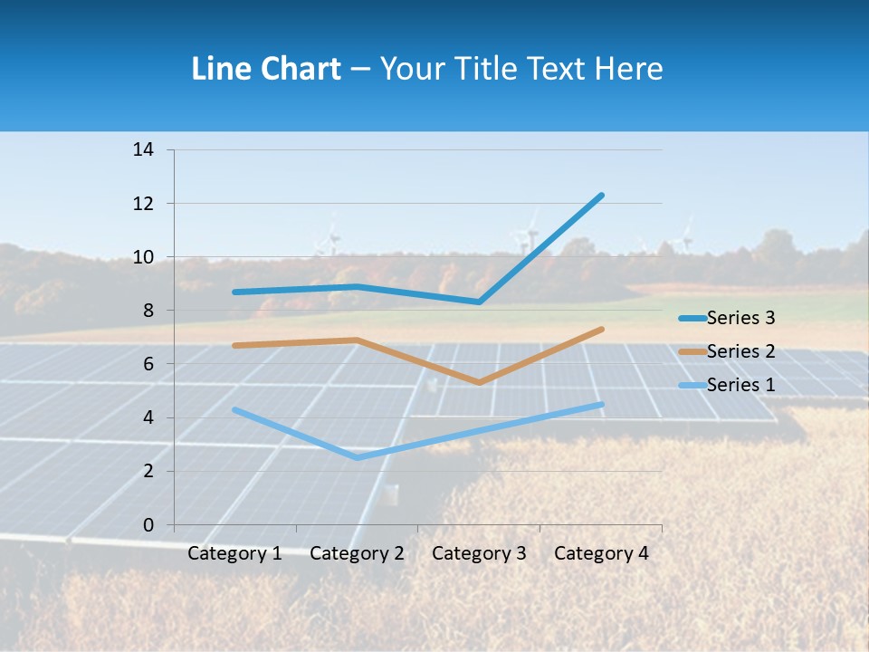 A Group Of Solar Panels In A Field PowerPoint Template