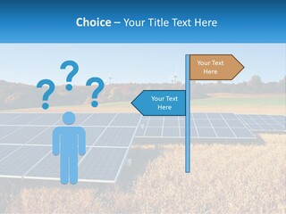 A Group Of Solar Panels In A Field PowerPoint Template