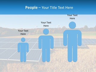 A Group Of Solar Panels In A Field PowerPoint Template