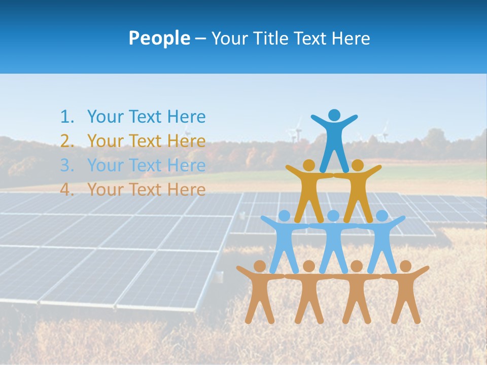 A Group Of Solar Panels In A Field PowerPoint Template