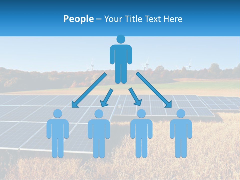 A Group Of Solar Panels In A Field PowerPoint Template
