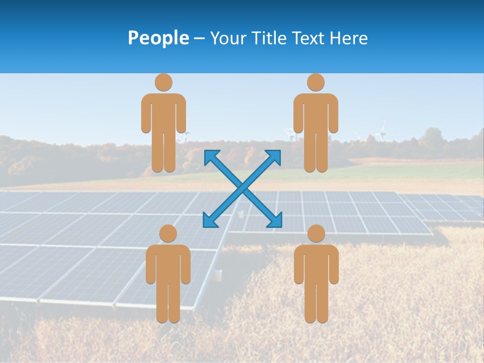 A Group Of Solar Panels In A Field PowerPoint Template