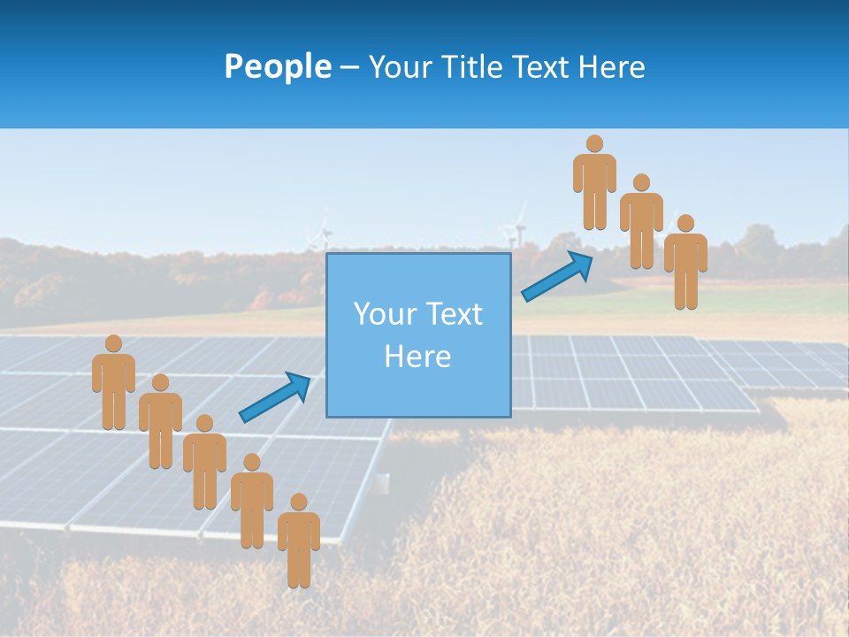 A Group Of Solar Panels In A Field PowerPoint Template