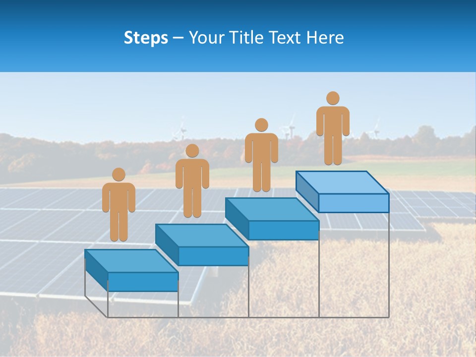 A Group Of Solar Panels In A Field PowerPoint Template