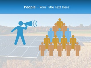 A Group Of Solar Panels In A Field PowerPoint Template