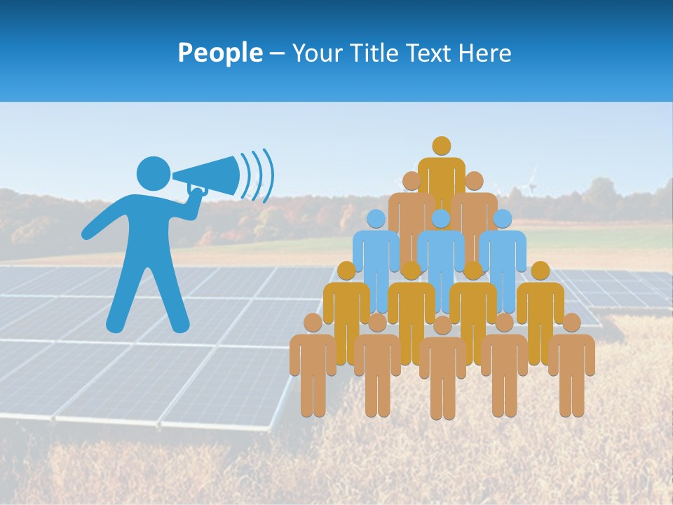 A Group Of Solar Panels In A Field PowerPoint Template