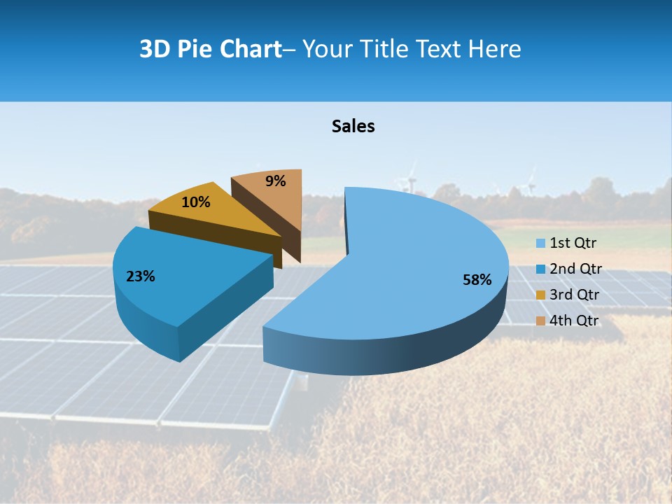 A Group Of Solar Panels In A Field PowerPoint Template