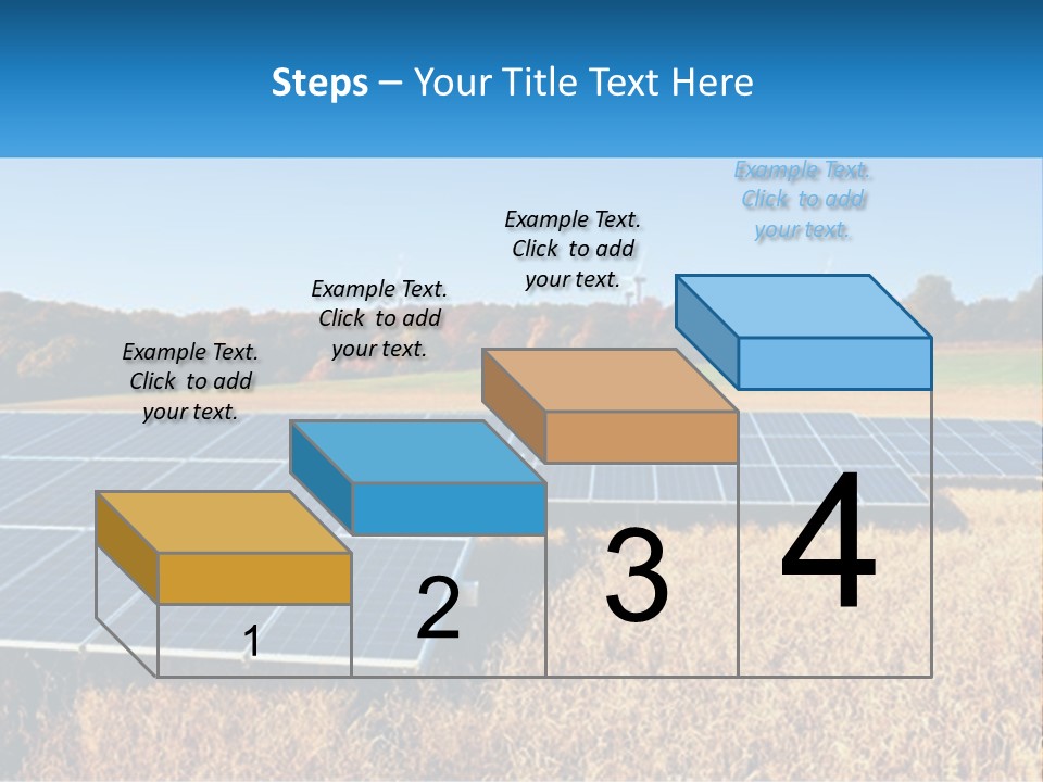 A Group Of Solar Panels In A Field PowerPoint Template