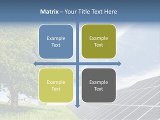 A Green Field With A Tree And A Solar Panel PowerPoint Template