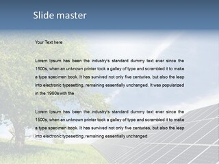 A Green Field With A Tree And A Solar Panel PowerPoint Template