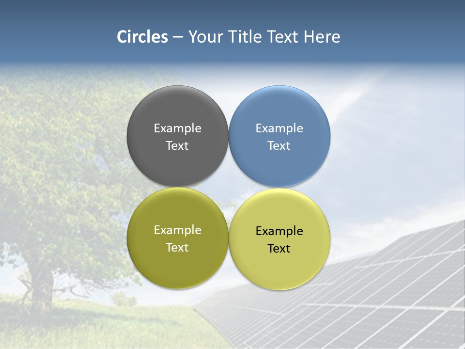 A Green Field With A Tree And A Solar Panel PowerPoint Template