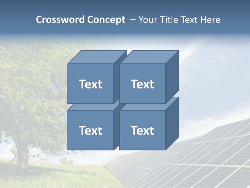 A Green Field With A Tree And A Solar Panel PowerPoint Template