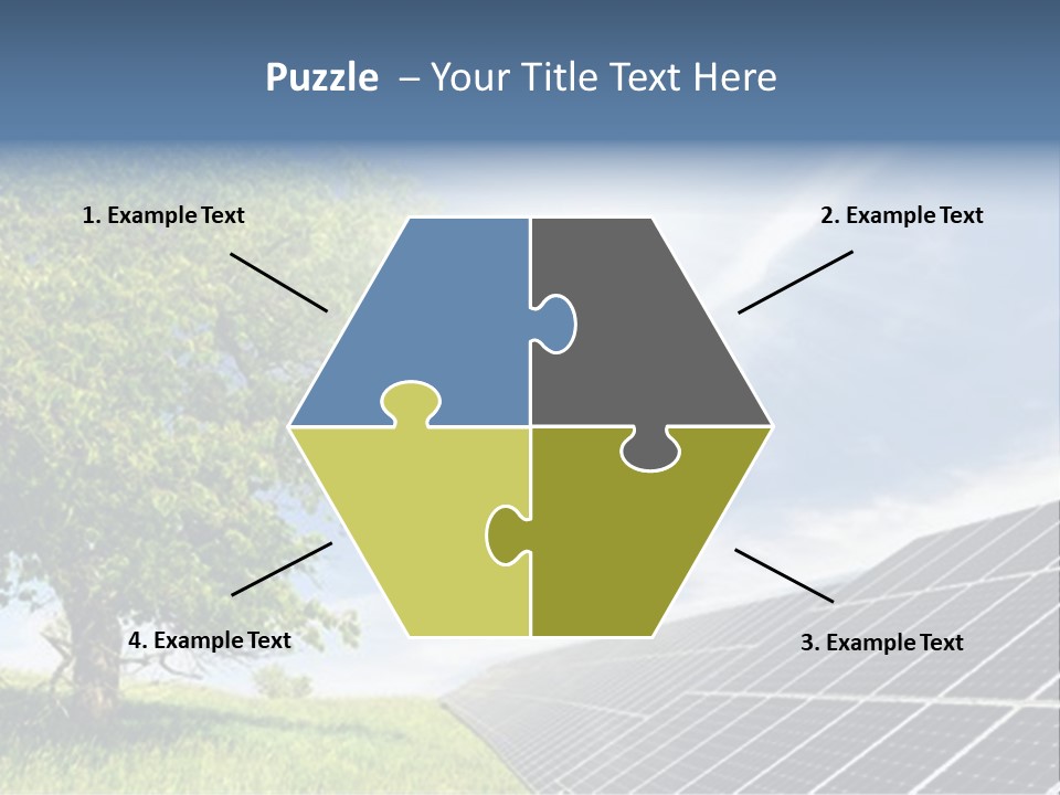 A Green Field With A Tree And A Solar Panel PowerPoint Template