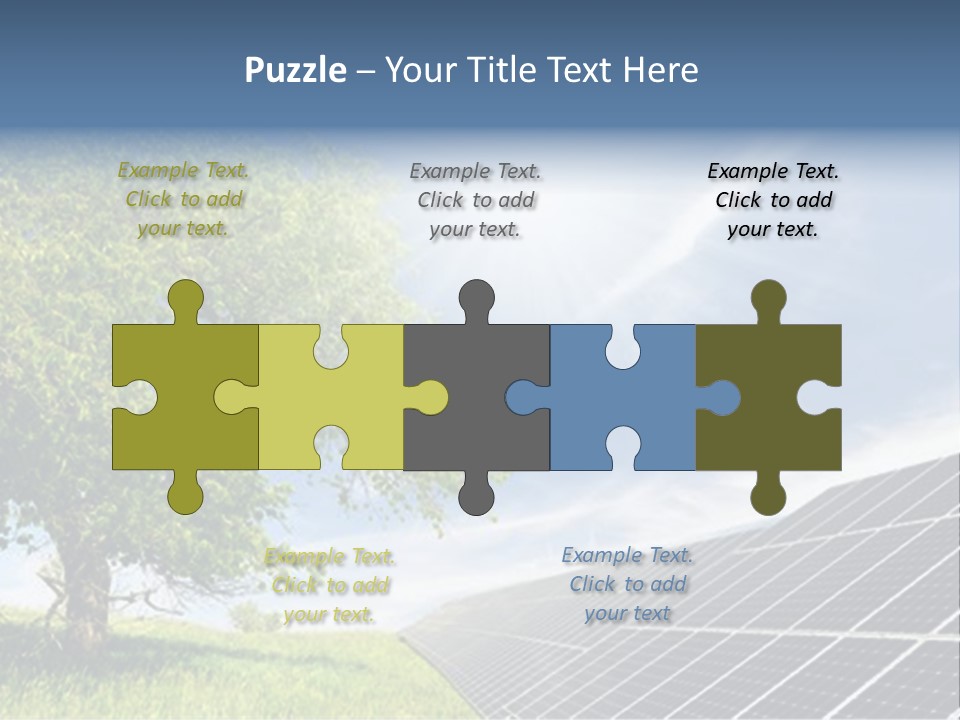 A Green Field With A Tree And A Solar Panel PowerPoint Template