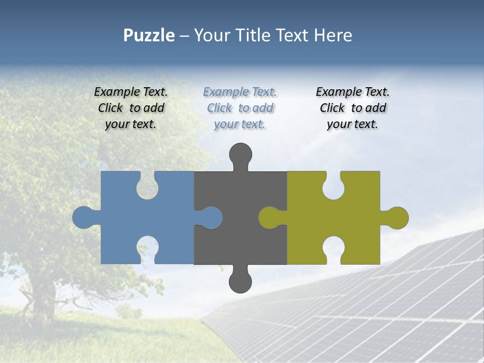A Green Field With A Tree And A Solar Panel PowerPoint Template