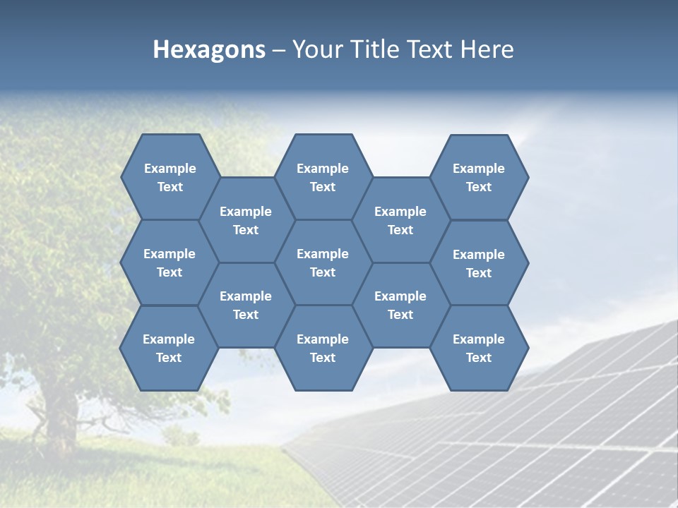A Green Field With A Tree And A Solar Panel PowerPoint Template