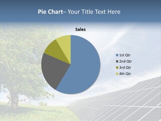 A Green Field With A Tree And A Solar Panel PowerPoint Template