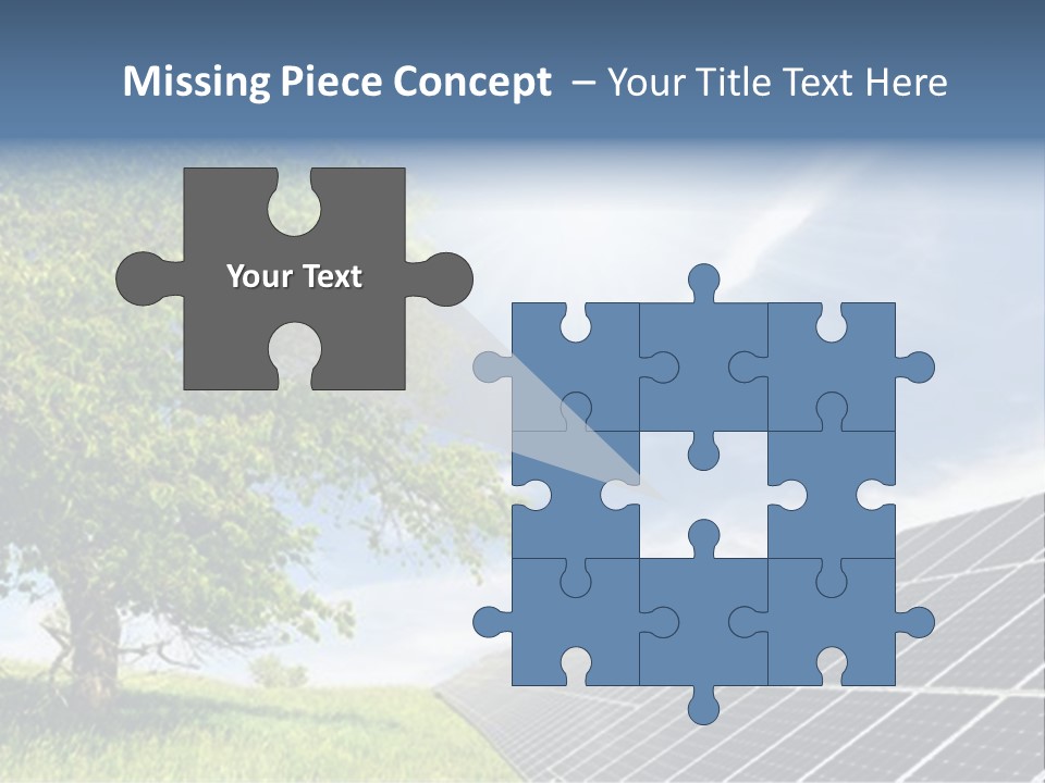 A Green Field With A Tree And A Solar Panel PowerPoint Template