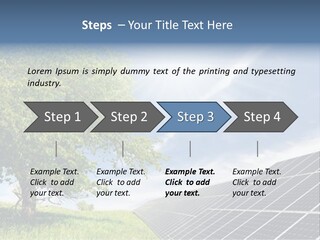 A Green Field With A Tree And A Solar Panel PowerPoint Template