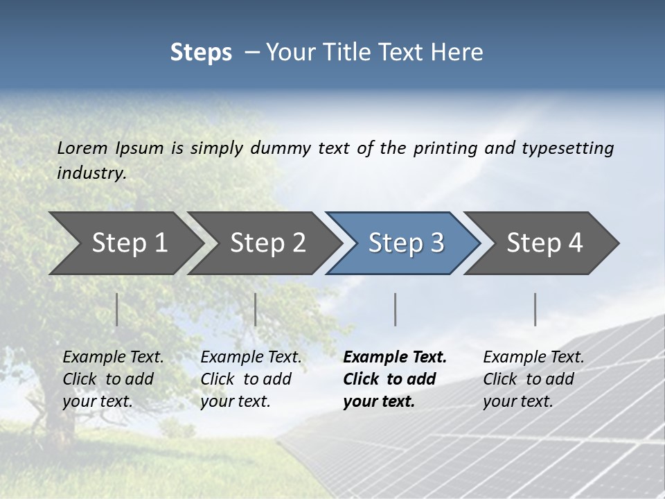 A Green Field With A Tree And A Solar Panel PowerPoint Template