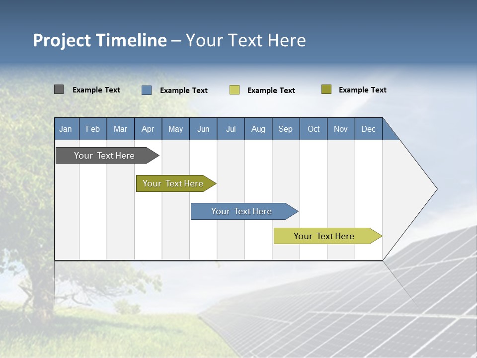 A Green Field With A Tree And A Solar Panel PowerPoint Template