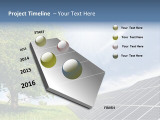 A Green Field With A Tree And A Solar Panel PowerPoint Template