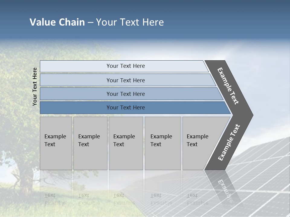 A Green Field With A Tree And A Solar Panel PowerPoint Template
