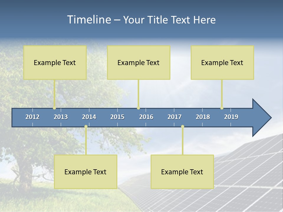 A Green Field With A Tree And A Solar Panel PowerPoint Template