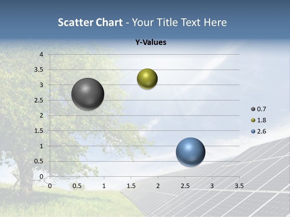 A Green Field With A Tree And A Solar Panel PowerPoint Template