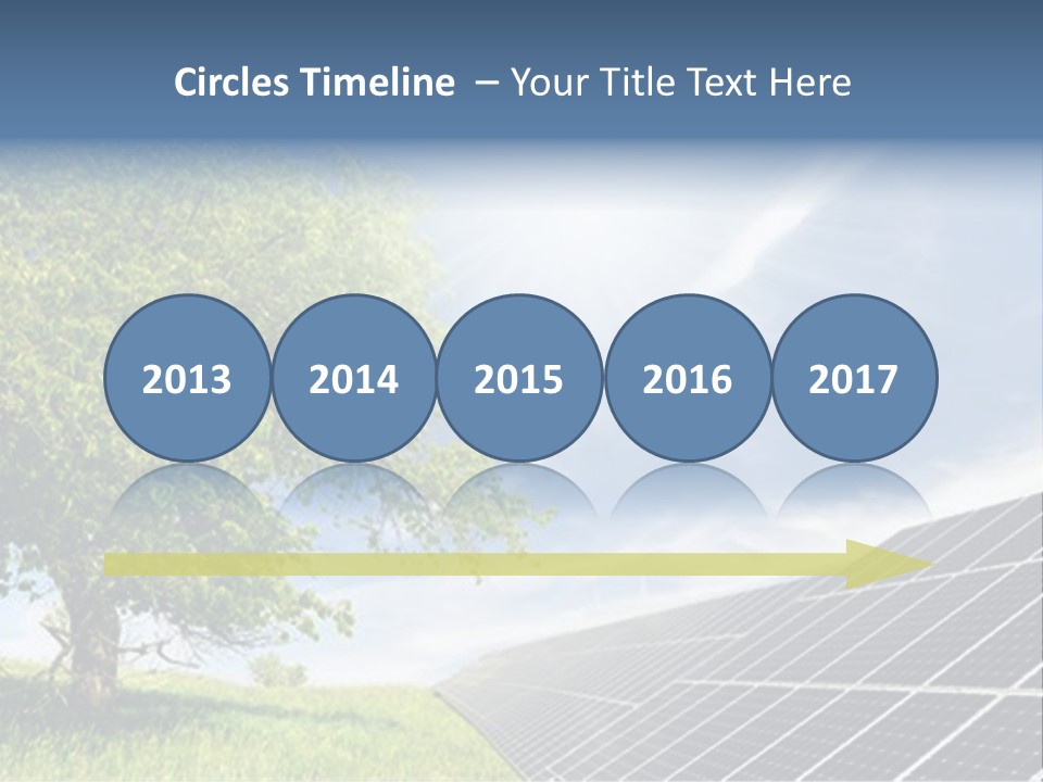 A Green Field With A Tree And A Solar Panel PowerPoint Template