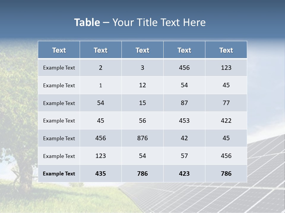 A Green Field With A Tree And A Solar Panel PowerPoint Template