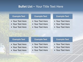 A Green Field With A Tree And A Solar Panel PowerPoint Template