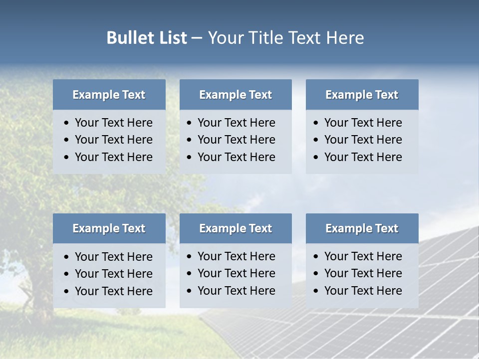 A Green Field With A Tree And A Solar Panel PowerPoint Template