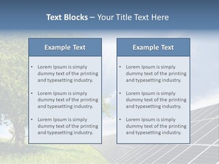 A Green Field With A Tree And A Solar Panel PowerPoint Template