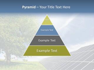 A Green Field With A Tree And A Solar Panel PowerPoint Template