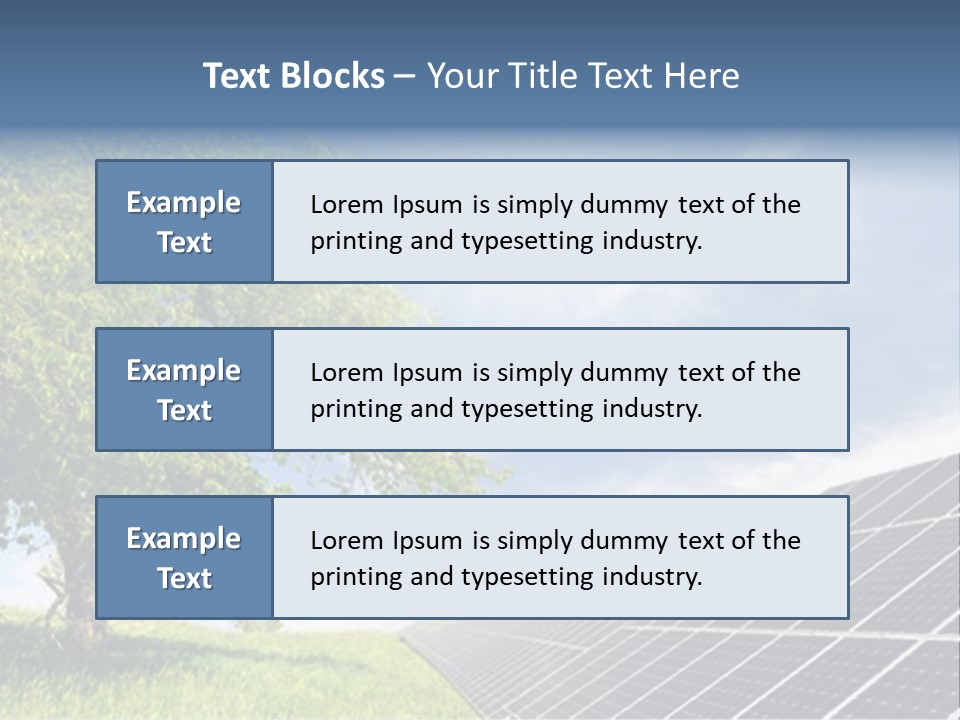 A Green Field With A Tree And A Solar Panel PowerPoint Template