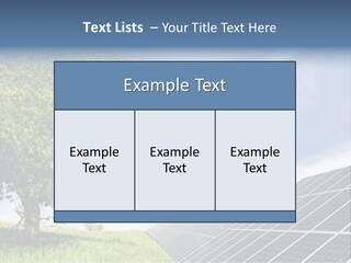 A Green Field With A Tree And A Solar Panel PowerPoint Template