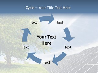 A Green Field With A Tree And A Solar Panel PowerPoint Template