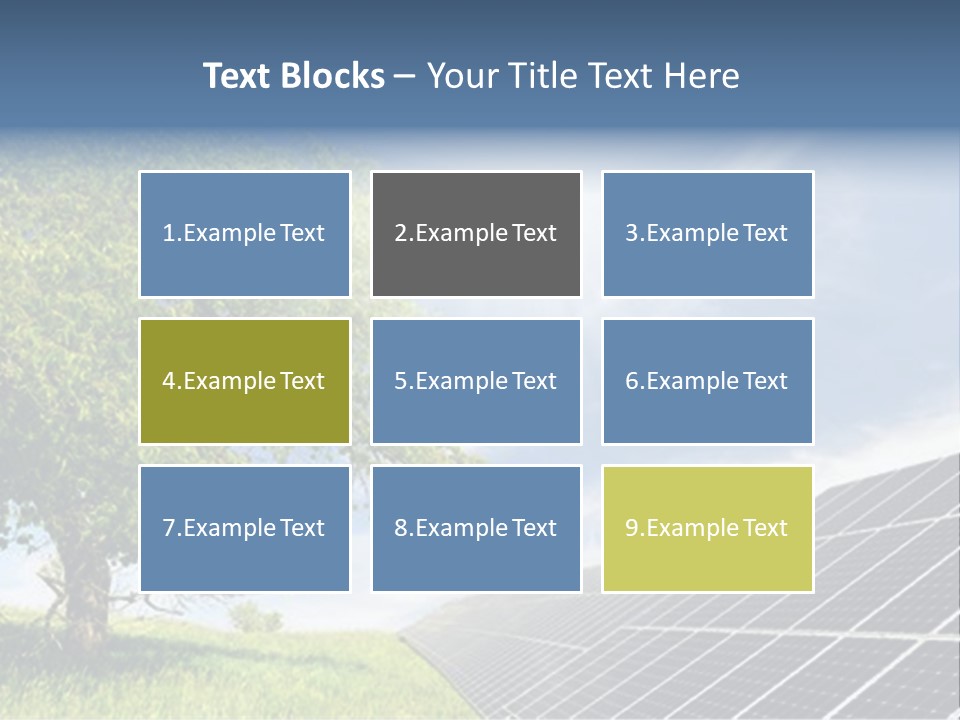 A Green Field With A Tree And A Solar Panel PowerPoint Template