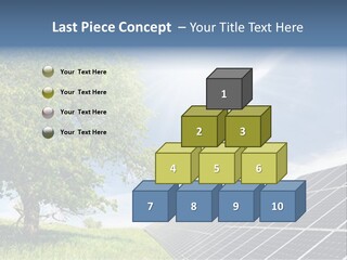 A Green Field With A Tree And A Solar Panel PowerPoint Template