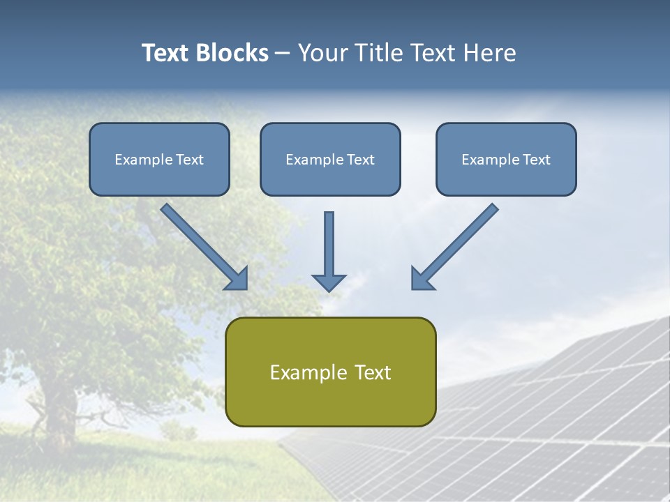A Green Field With A Tree And A Solar Panel PowerPoint Template