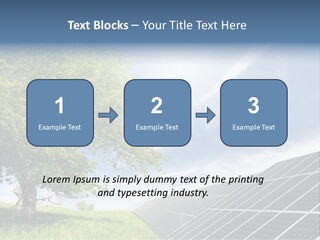 A Green Field With A Tree And A Solar Panel PowerPoint Template
