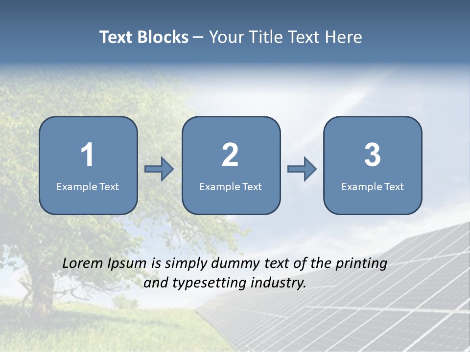 A Green Field With A Tree And A Solar Panel PowerPoint Template