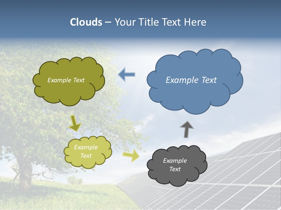 A Green Field With A Tree And A Solar Panel PowerPoint Template