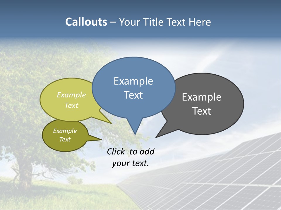 A Green Field With A Tree And A Solar Panel PowerPoint Template