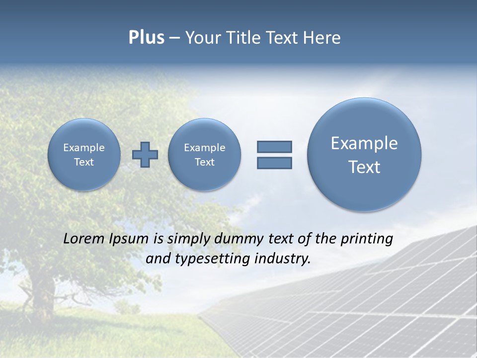 A Green Field With A Tree And A Solar Panel PowerPoint Template