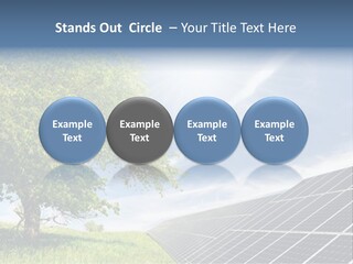 A Green Field With A Tree And A Solar Panel PowerPoint Template