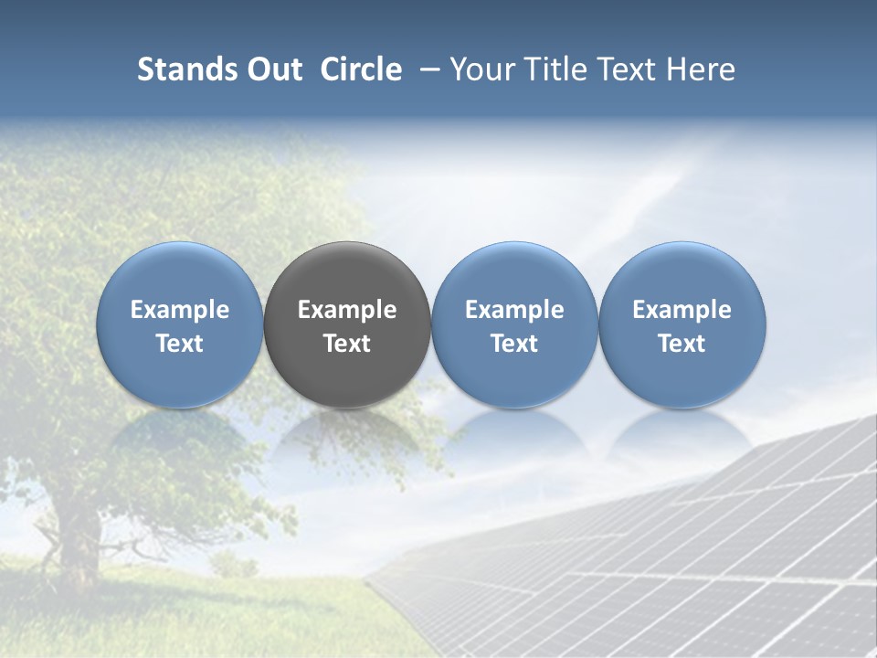 A Green Field With A Tree And A Solar Panel PowerPoint Template