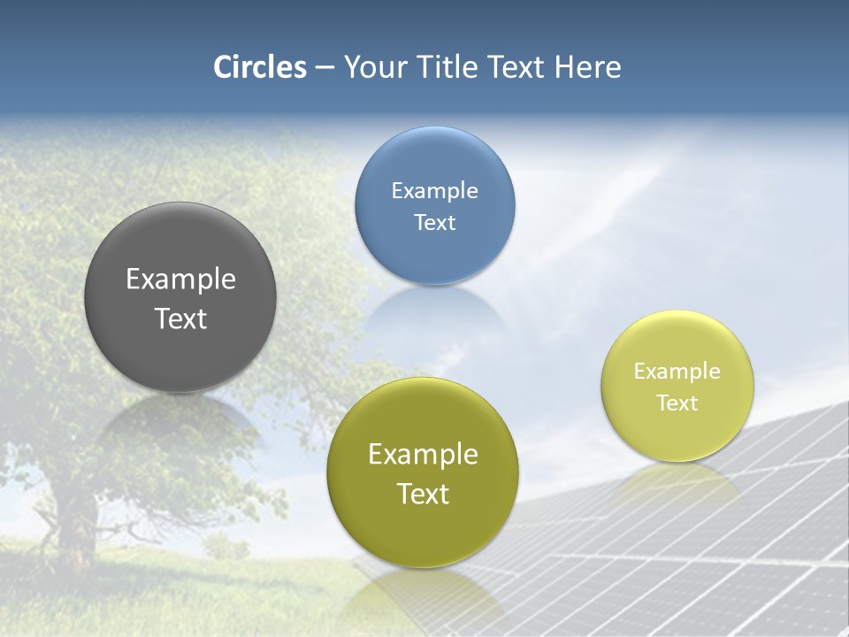 A Green Field With A Tree And A Solar Panel PowerPoint Template