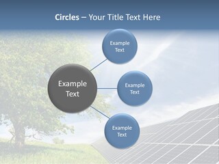 A Green Field With A Tree And A Solar Panel PowerPoint Template
